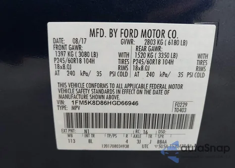 2017 Ford Explorer Xlt from USA, damaged, VIN 1FM5K8D86HGD66946